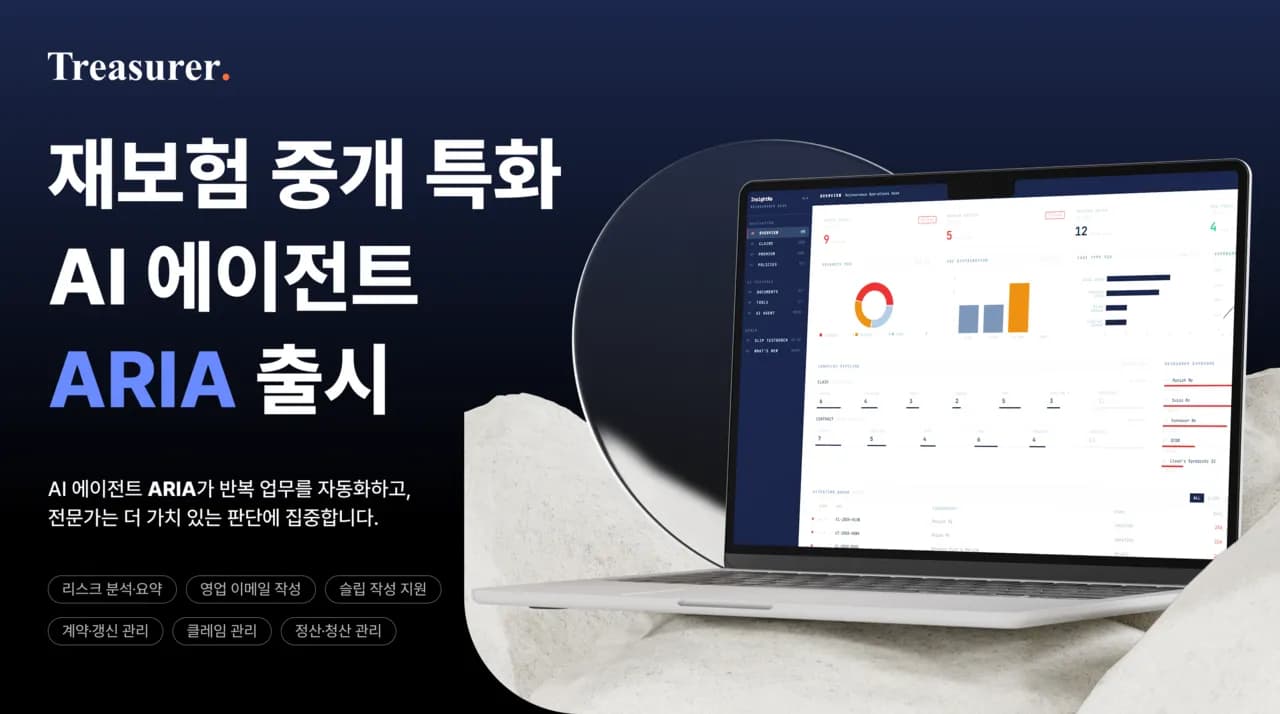 트레져러, 재보험 업무 특화 AI 에이전트 ARIA 출시