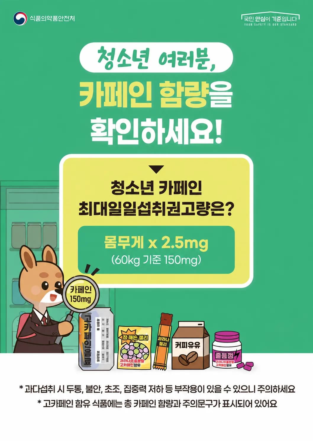 식약처, 수능 앞둔 청소년 고카페인 섭취 주의 당부