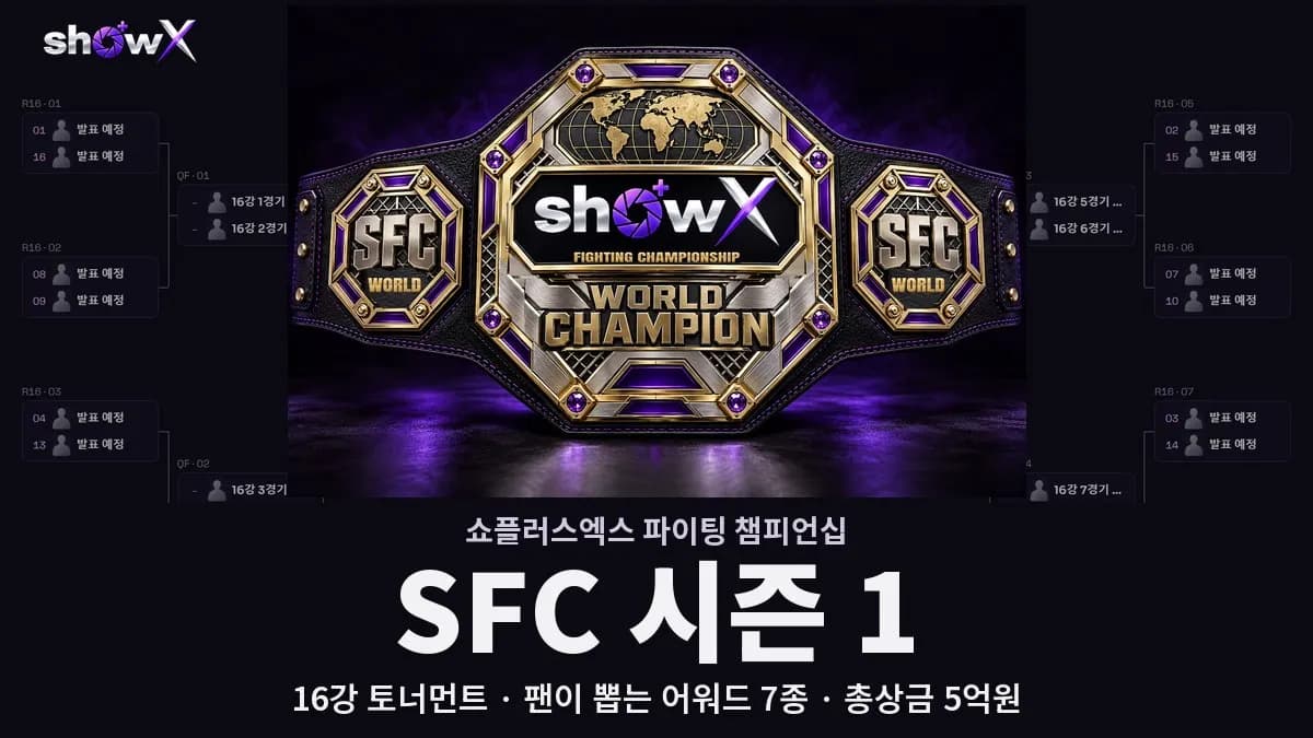 쇼플러스엑스, 총상금 5억원 규모 국제 격투 대회 SFC 개최