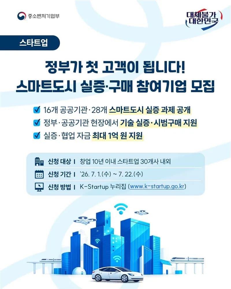 스마트도시 스타트업에 정부 첫 고객 열린다