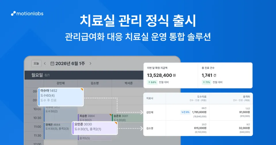 모션랩스, 병·의원용 ‘치료실 관리’ 솔루션 출시…내부 운영 효율화.png