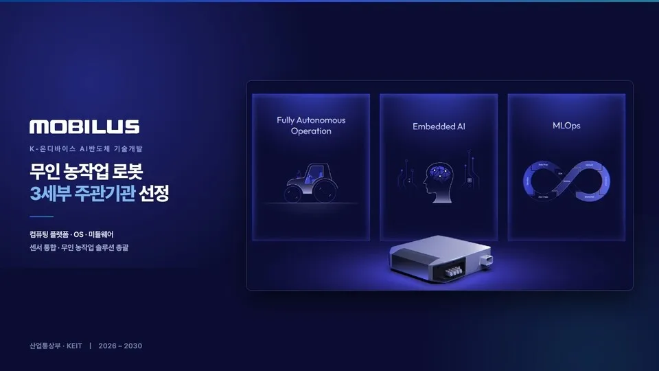 모비루스, 87억8000만원 규모 무인 농작업 로봇 AI 과제 주관.jpg